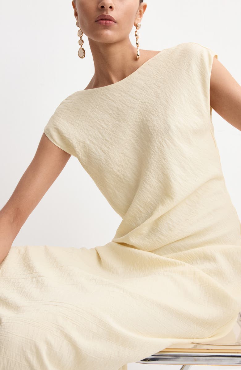 MANGO Texture Scoop Back Maxi Dress, Alternate, color, 