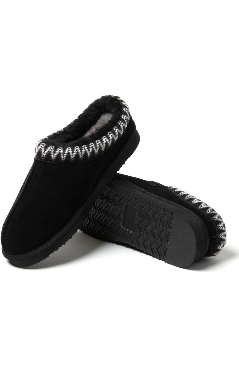 DEARFOAMS Fireside Grafton Genuine Shearling Clog Slipper with Taping, Alternate, color, Black