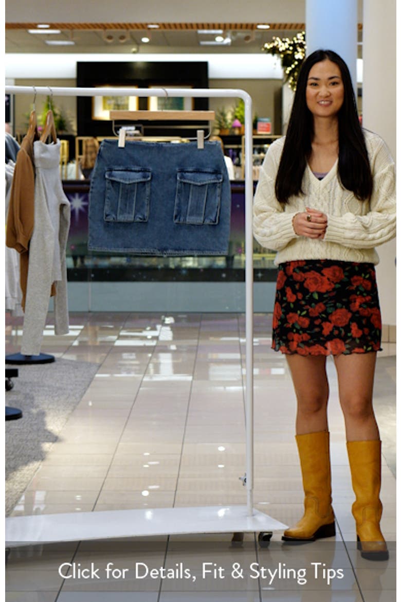 Cargo Pocket Denim Miniskirt video