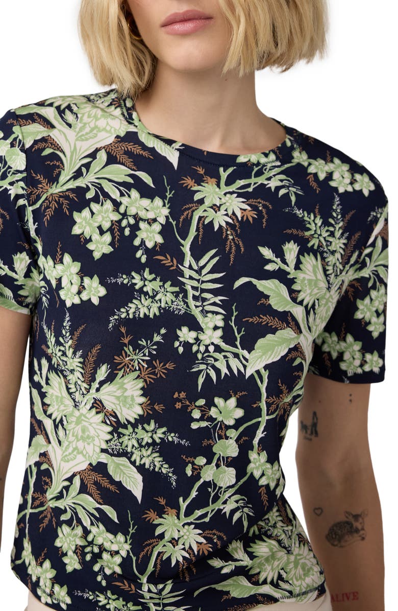 DVF Botanical Short Sleeve Top, Alternate, color, Avalon Maritime