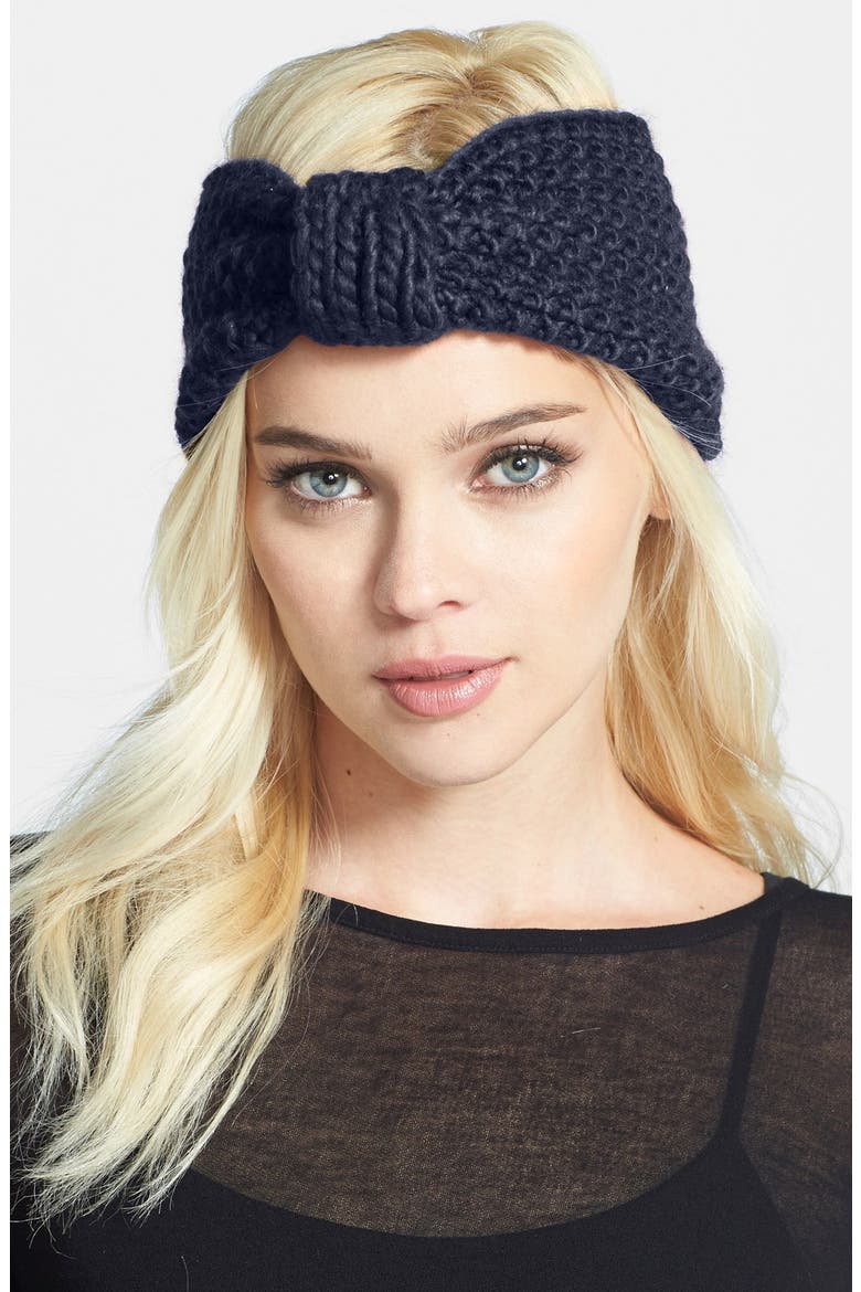 Chunky Knit Head Wrap, Main, color, NAVY