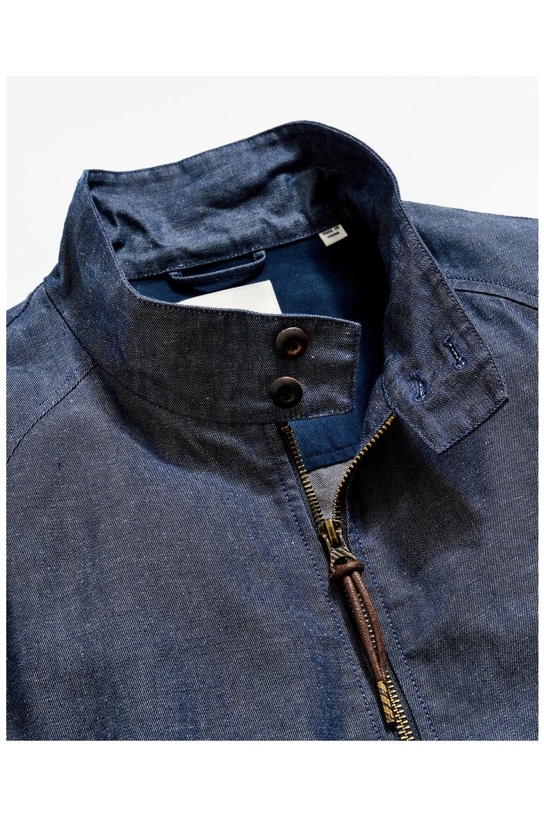 Waxed Denim Harrington Jacket, Alternate, color, INDIGO