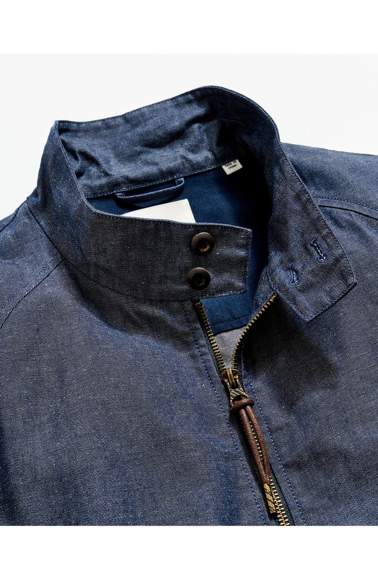 Billy Reid Waxed Denim Harrington Jacket, Alternate, color, Indigo