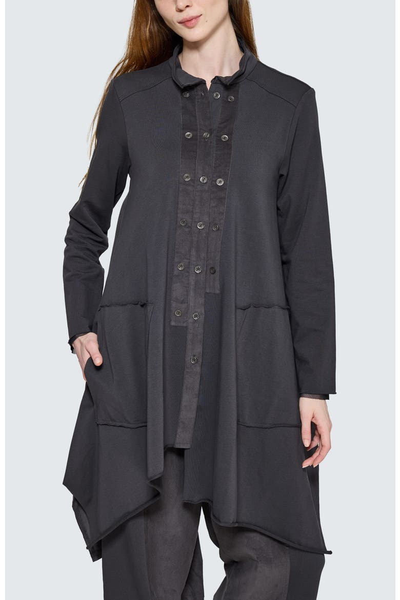 Raven Asymmetric Cord-Panel Jacket, Main, color, Mink Color