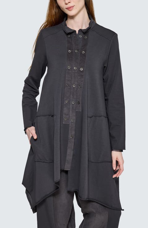 Raven Asymmetric Cord-Panel Jacket