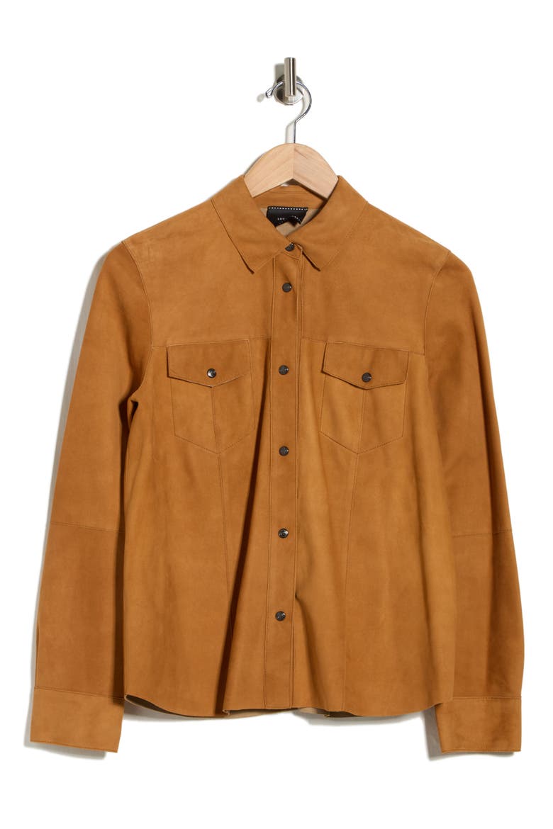Leather Shirt, Alternate, color, CARAMEL