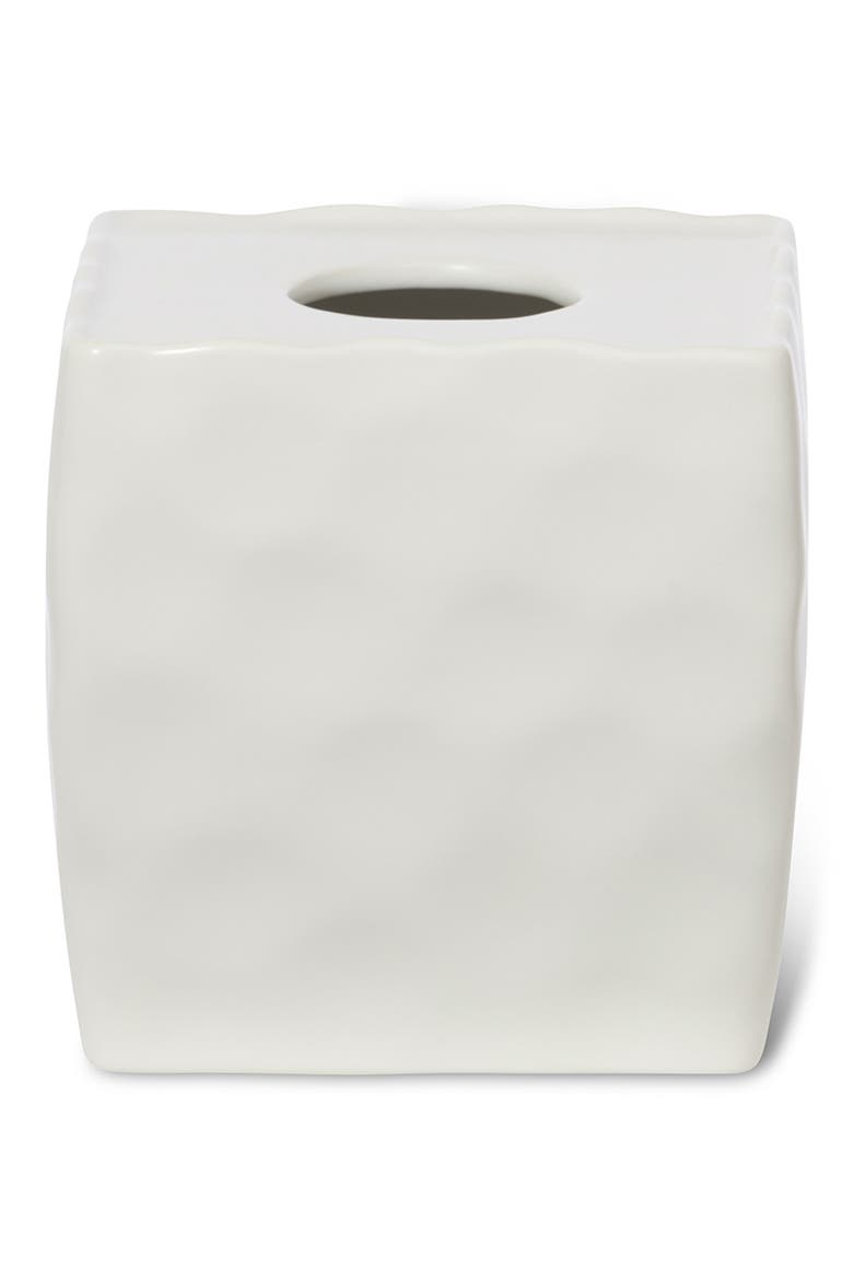 Porcelain Tissue Box Cover, Main, color, WHITE