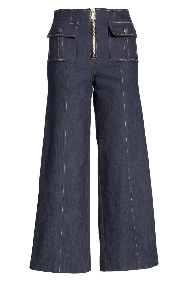 Azure Crop Wide Leg Jeans, Alternate, color, INDIGO