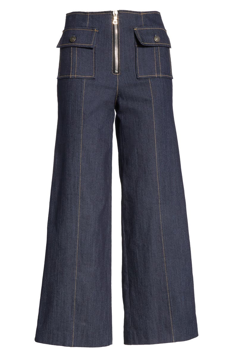 Cinq à Sept Azure Crop Wide Leg Jeans, Alternate, color, Indigo