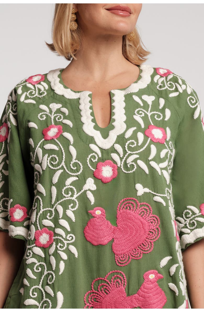 Frances Valentine Peacock Caftan, Alternate, color, Treetop/Multi