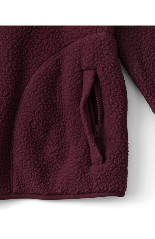 Lands' End Plus Size Half Zip Cozy High Pile Fleece Pullover In Burgundy