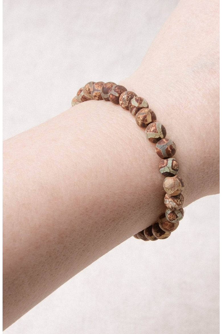 Tibetan Honeycomb Agate Energy Bracelet, Alternate, color, Honeycomb Brown