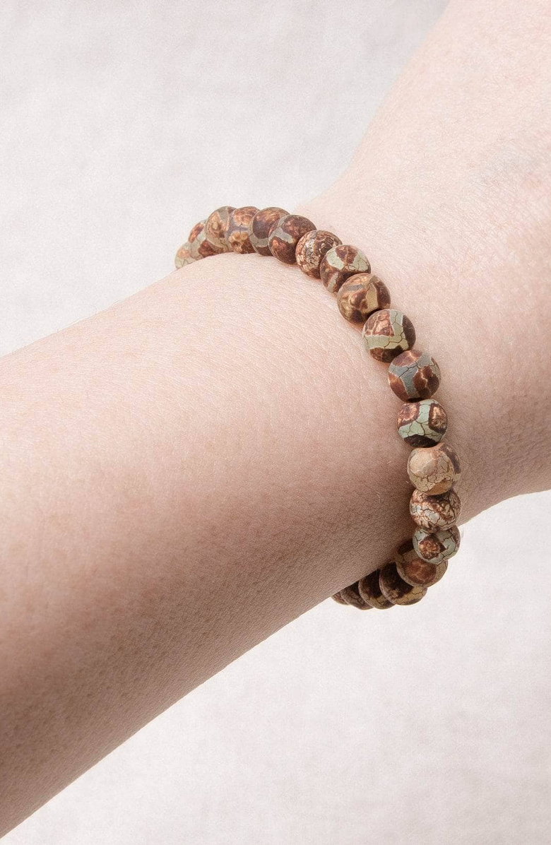 Tiny Rituals Tibetan Honeycomb Agate Energy Bracelet, Alternate, color, Honeycomb Brown