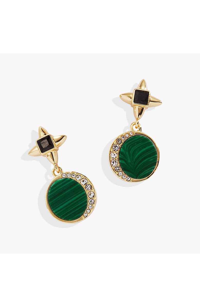 Alex and Ani Double Drop Earrings, Main, color, Malachite