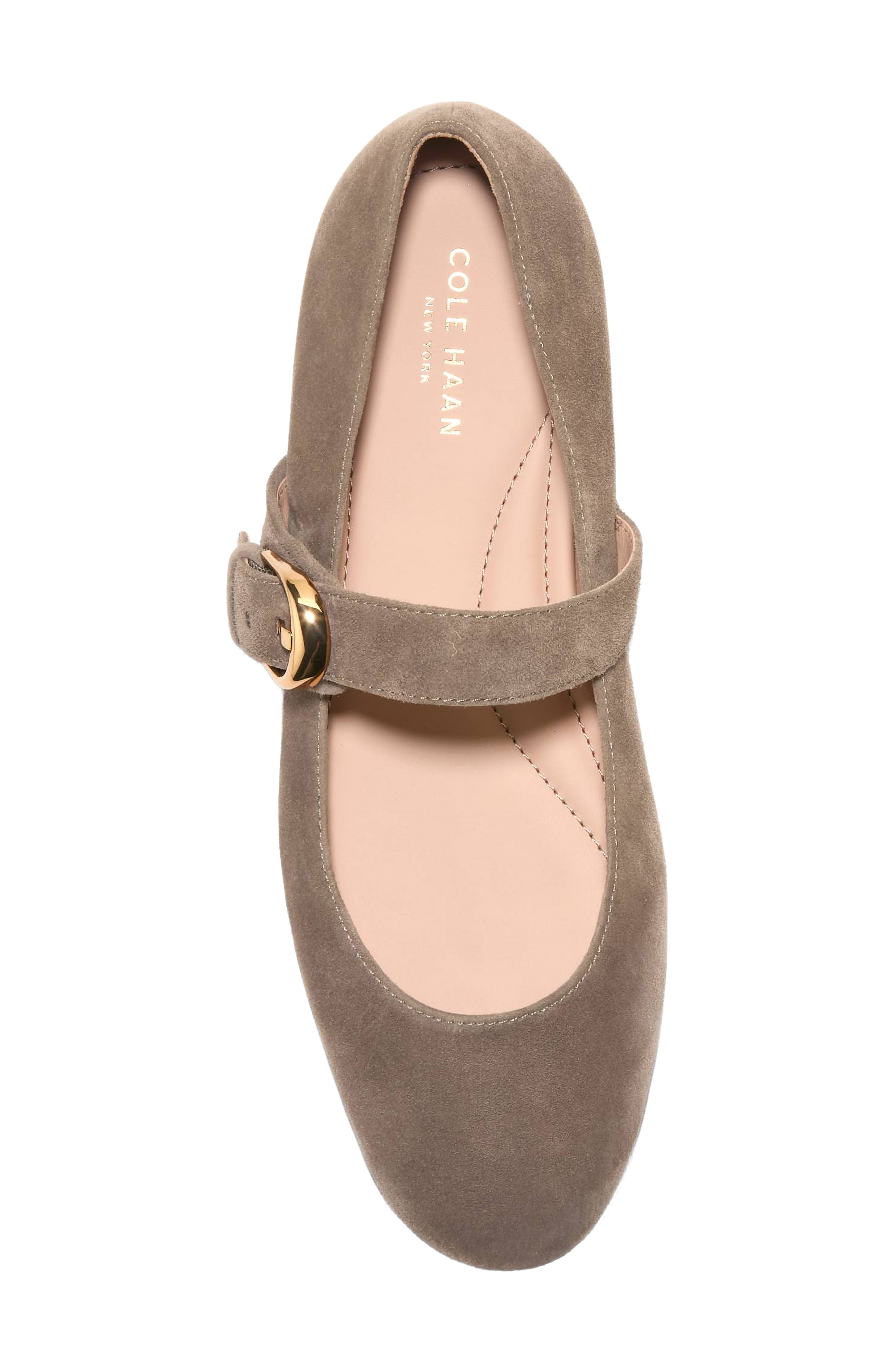Grand Ambition Alissa Mary Jane Leather Flat, Alternate, color, DEEP OLIVE SUEDE