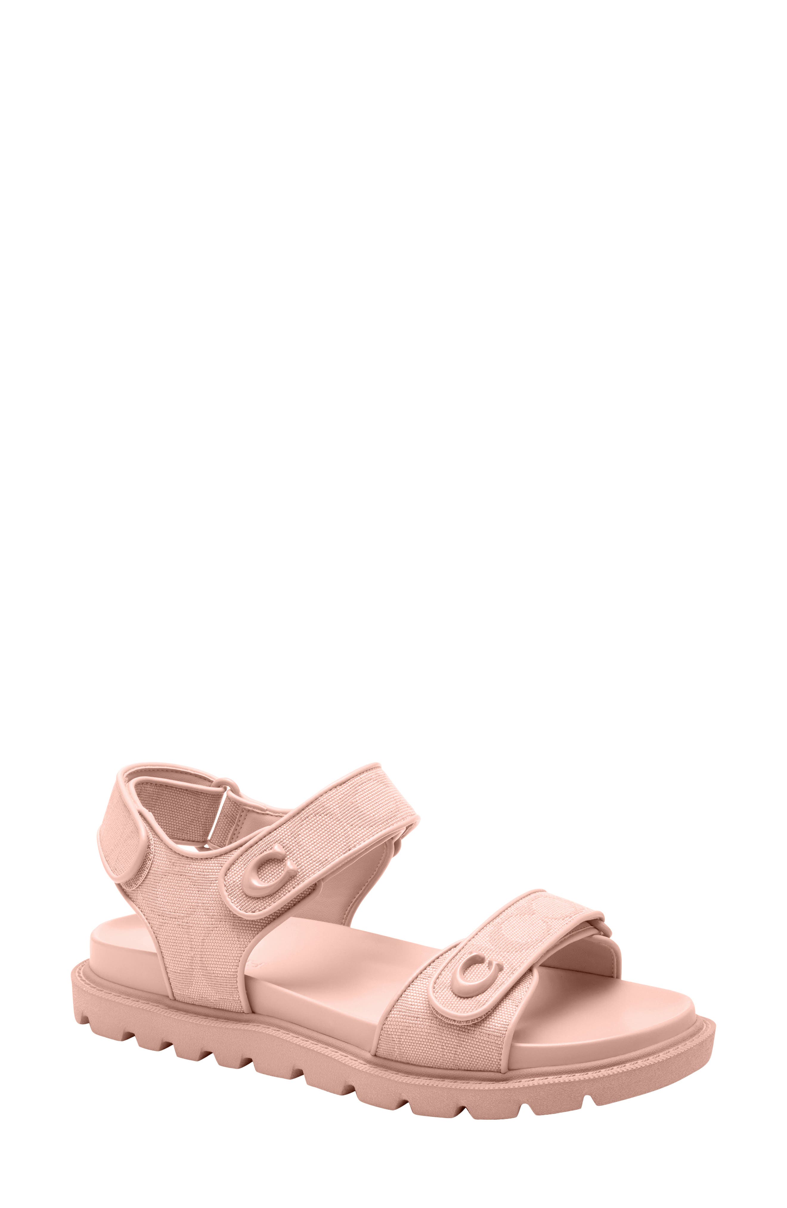 COACH Brynn Signature Canvas Sandal, Main, color, Candy Pink