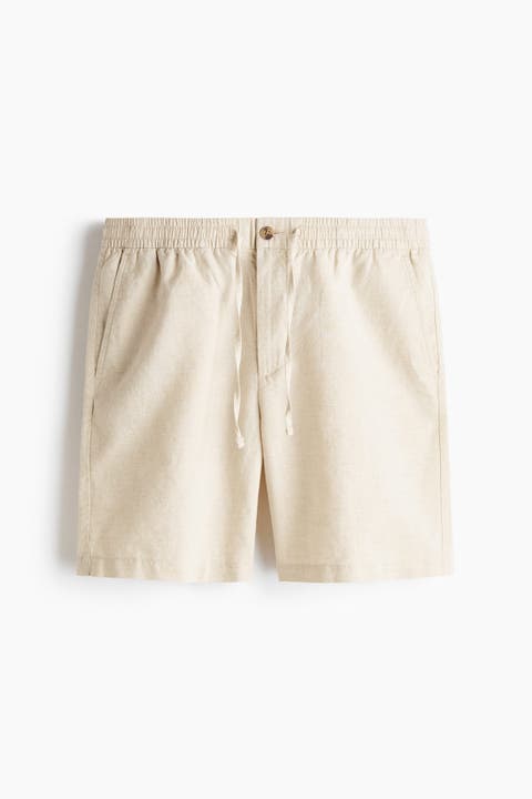 Regular Fit Linen-blend Shorts