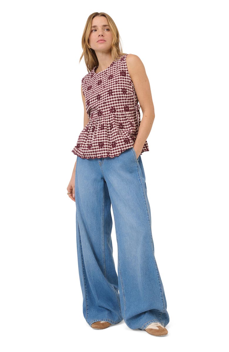 Nobody's Child Valerie Peplum Hem Top, Alternate, color, Red