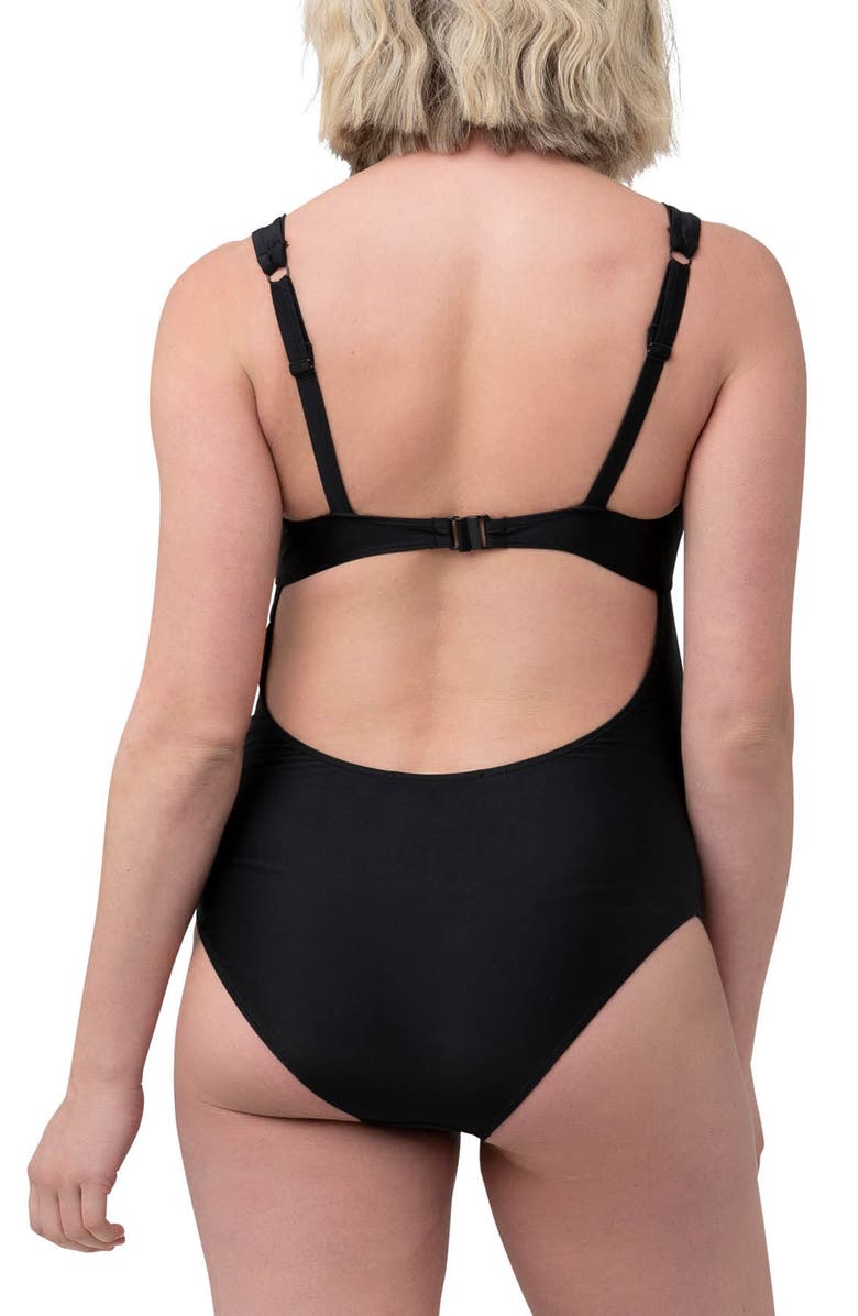 Ripe Maternity Tie Front One Piece, Alternate, color, Black