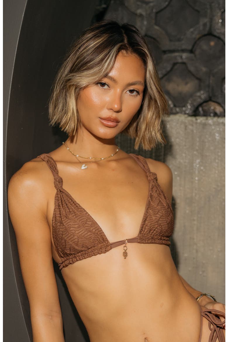 Amara Bikini Top, Alternate, color, Brown