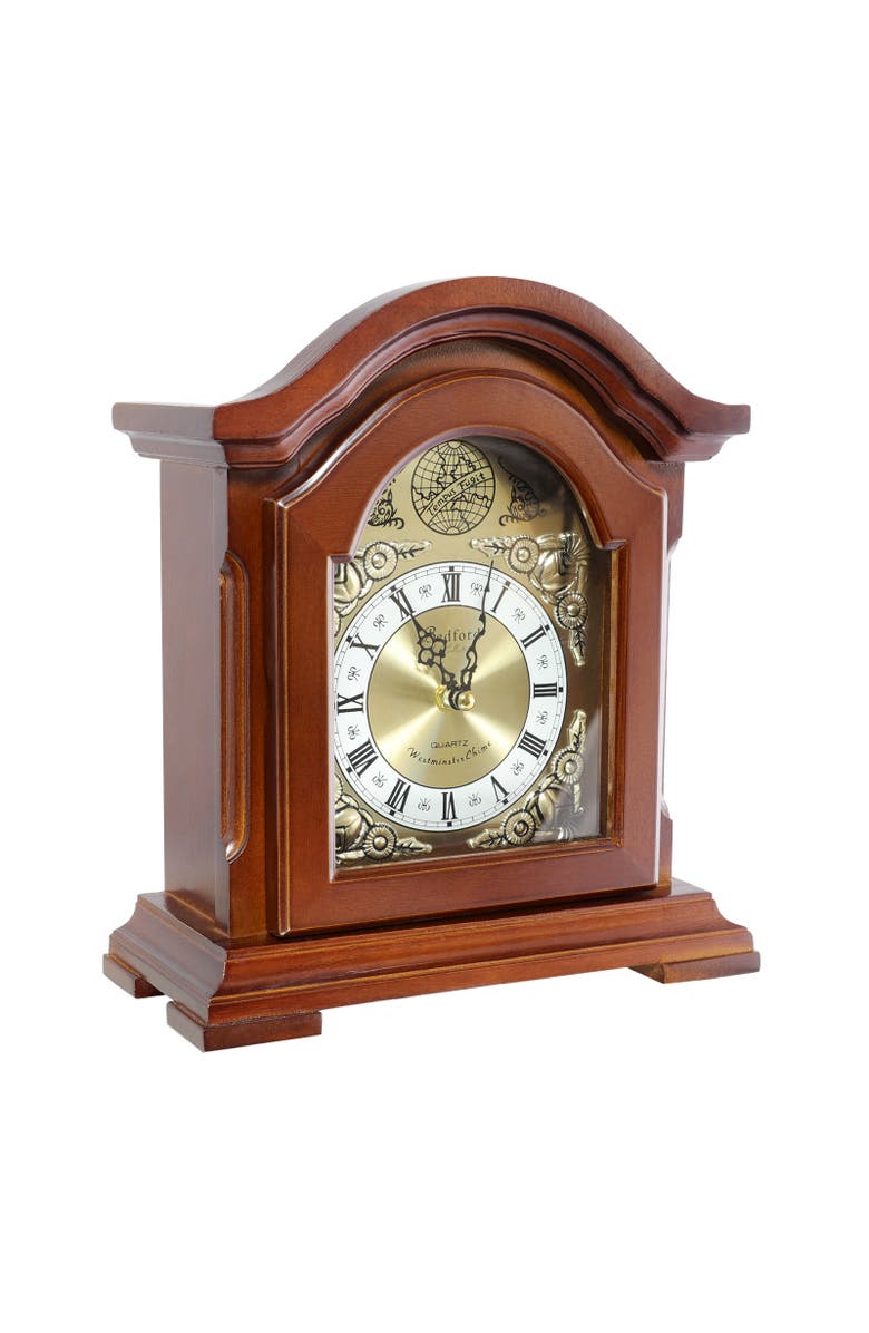 Bedford Clock Collection Mantel Clock with Chimes, Main, color, Redwood