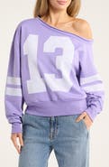 Philcos Varsity Off Shoulder Sweatshirt