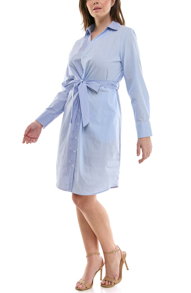 Nicole Miller Poplin Long Sleeve Shirtdress, Alternate, color,