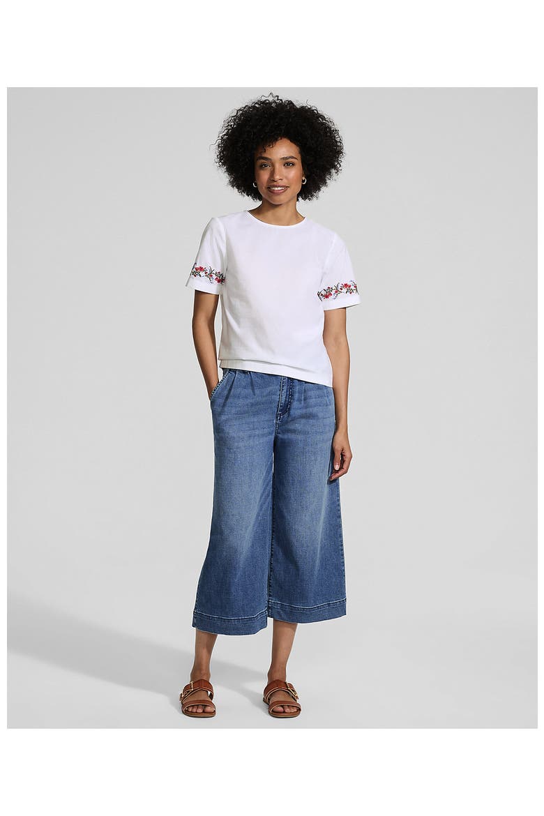 Poplin Eyelet Back Tie Shirt, Alternate, color, Cherry Border/White