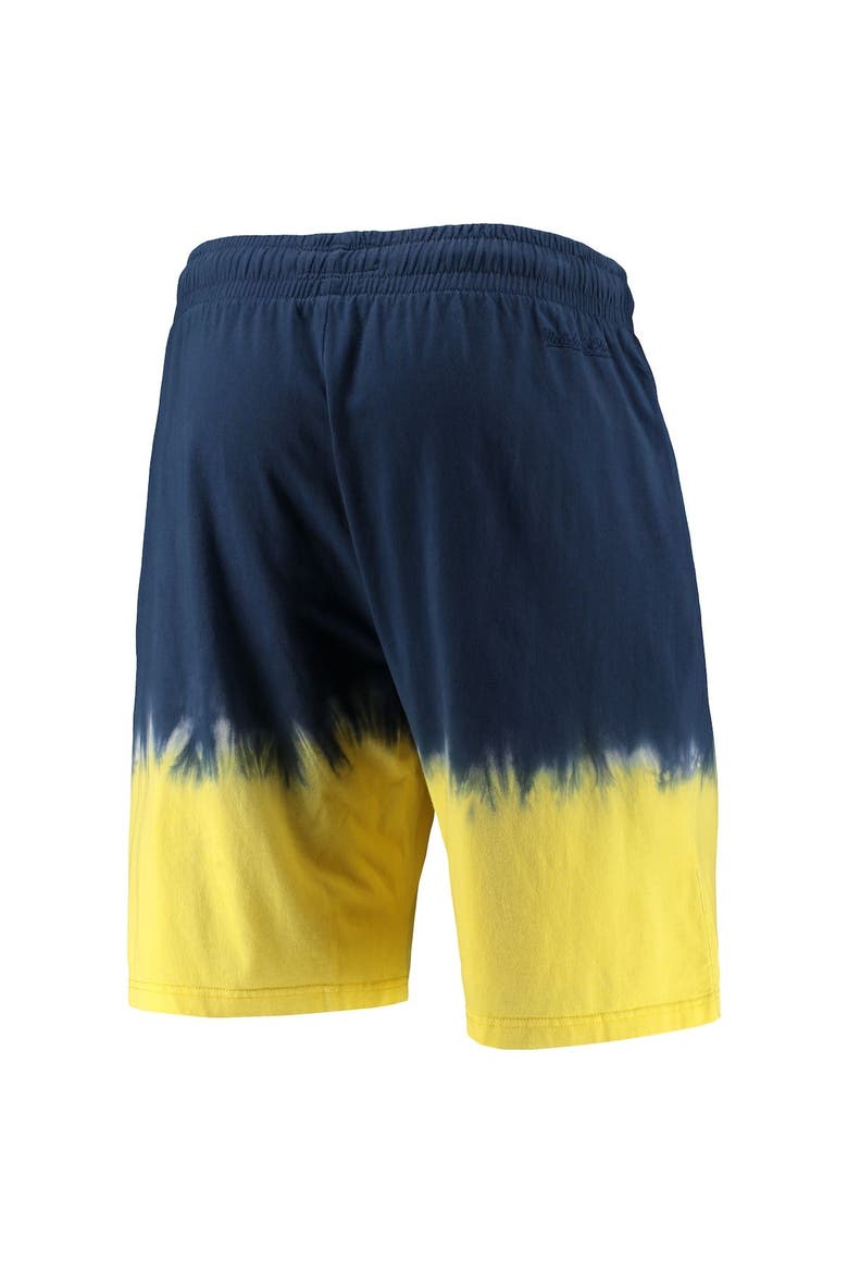 Men's Mitchell & Ness Navy/Gold Michigan Wolverines Tie-Dye Shorts, Alternate, color, Navy