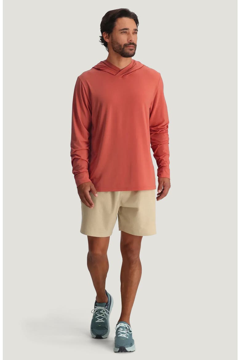 Elevate Lightweight Performance Hoodie, Alternate, color, RED CLAY
