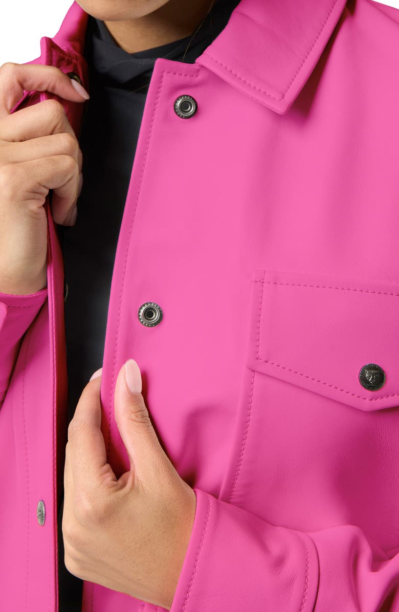 LITA by Ciara Lover Papery Lamb Leather Shirt Jacket, Alternate, color, Knockout