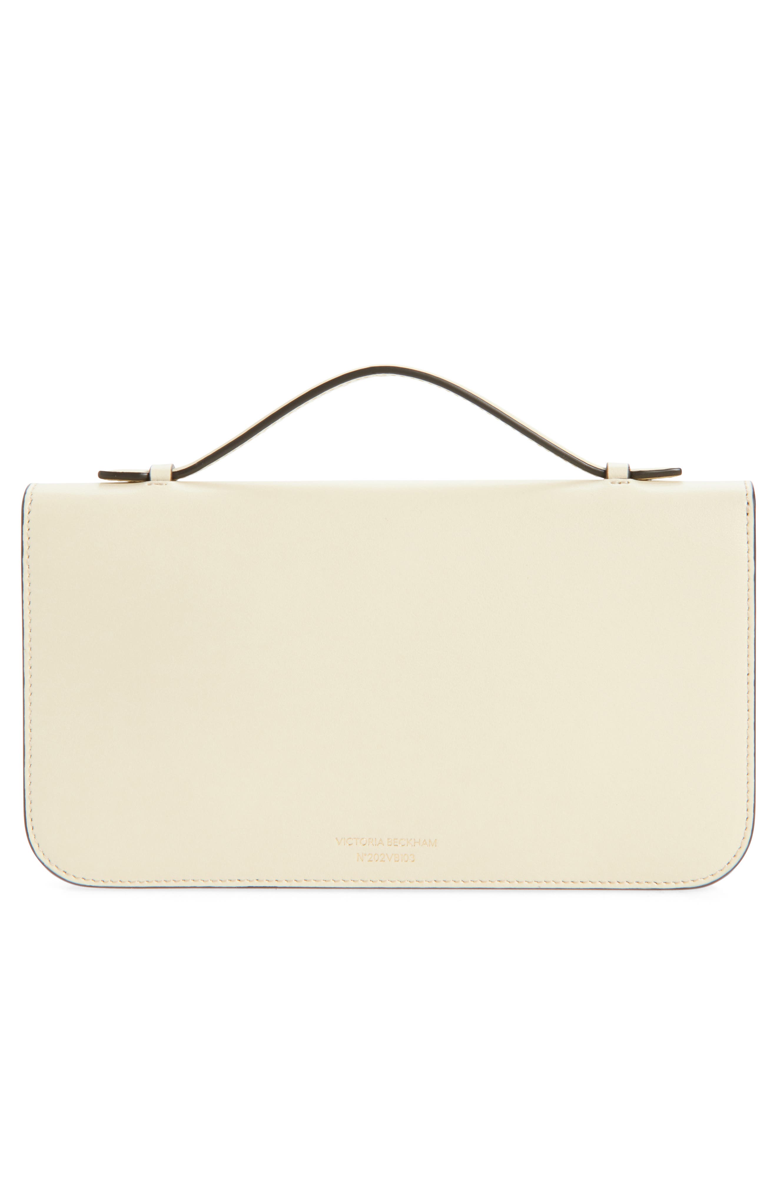 Midi Dorian Leather Top Handle Pouchette Bag, Alternate, color, IVORY