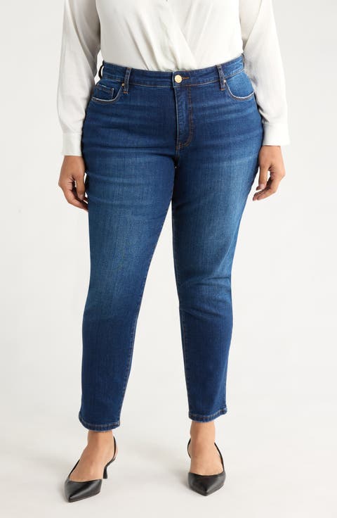 Reese Fab Ab Ankle Slim Straight Leg Jeans (Attain) (Plus)