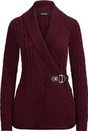 Lauren Ralph Lauren Cable Stitch Cotton Wrap Cardigan