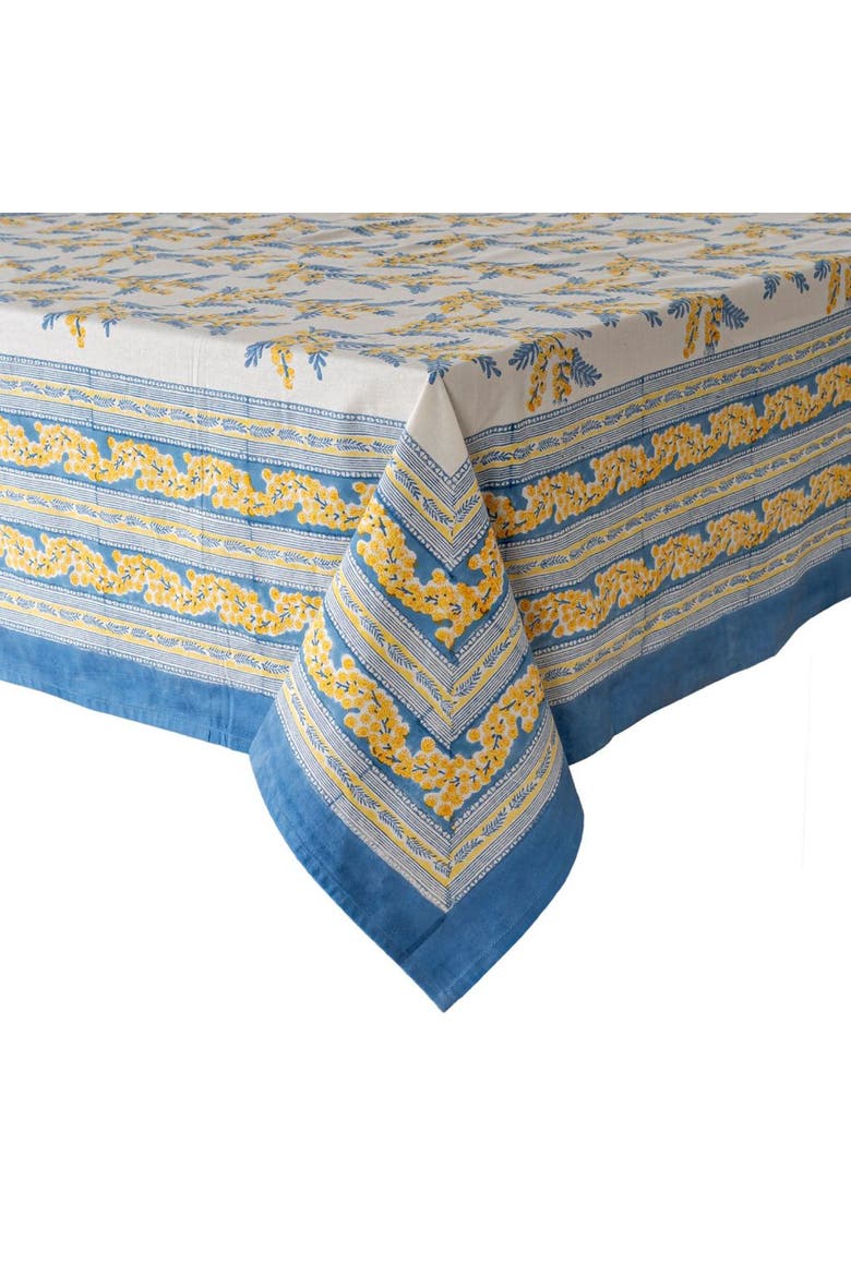 Mimosa Tablecloth, Alternate, color, Blue, Yellow 59" x 59"