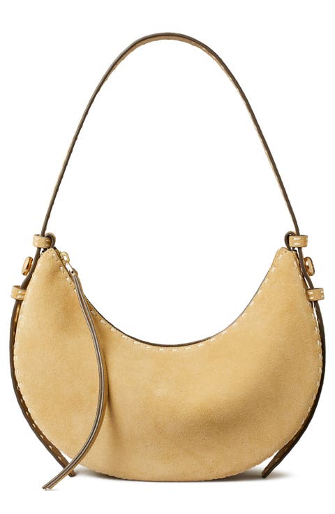 Romy Suede Half Moon Shoulder Bag