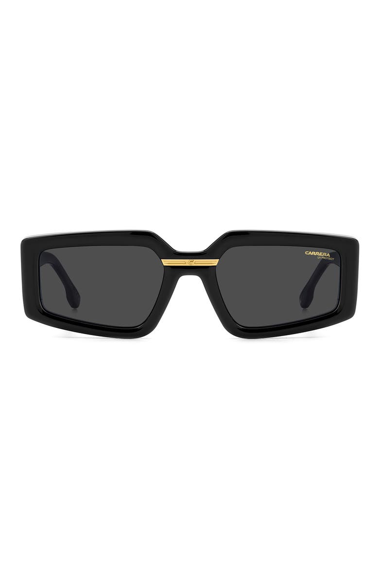 Victory 55mm Square Geometric Sunglasses, Alternate, color, BLACK GOLD/ GREY