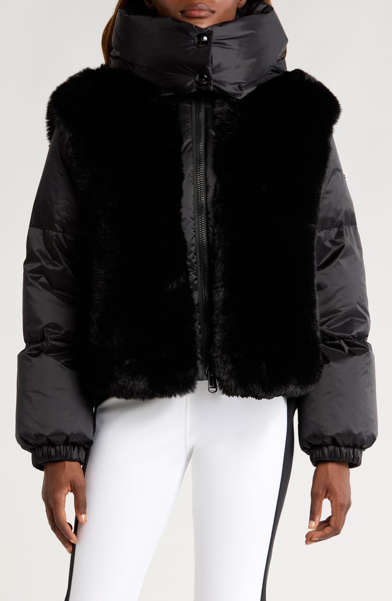 Goldbergh La Reine Mixed Media Down Ski Jacket, Alternate, color,