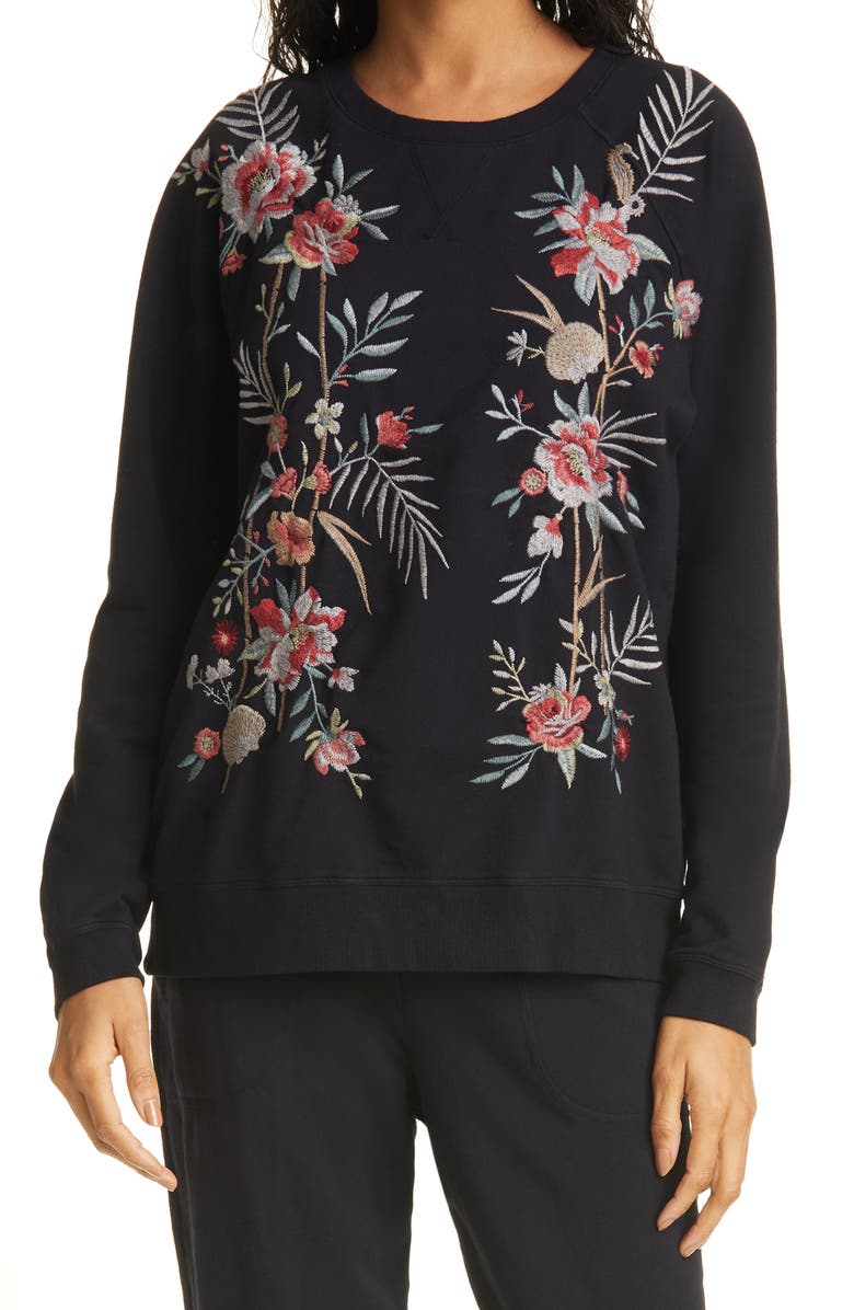 Johnny Was Caspian Embroidered Sweatshirt, Main, color, 
