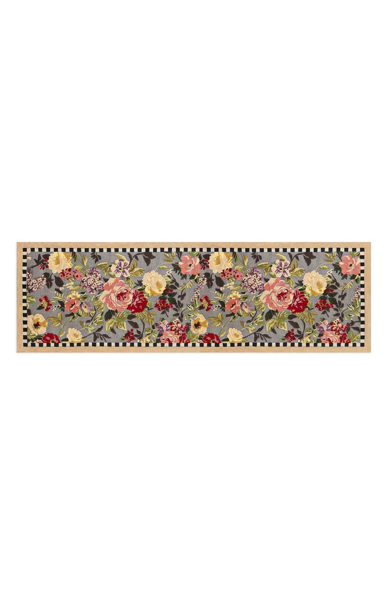 MACKENZIE CHILDS Tudor Rose Washable Runner, Main, color, Blue Multi