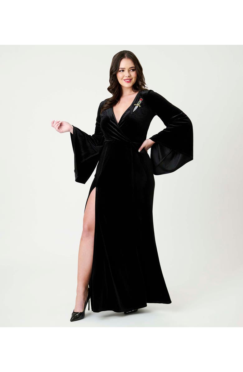 Unique Vintage Maxi Dress, Alternate, color, Black