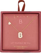 Leith Cubic Zirconia Heart & Bubble Initial Pendant Necklace