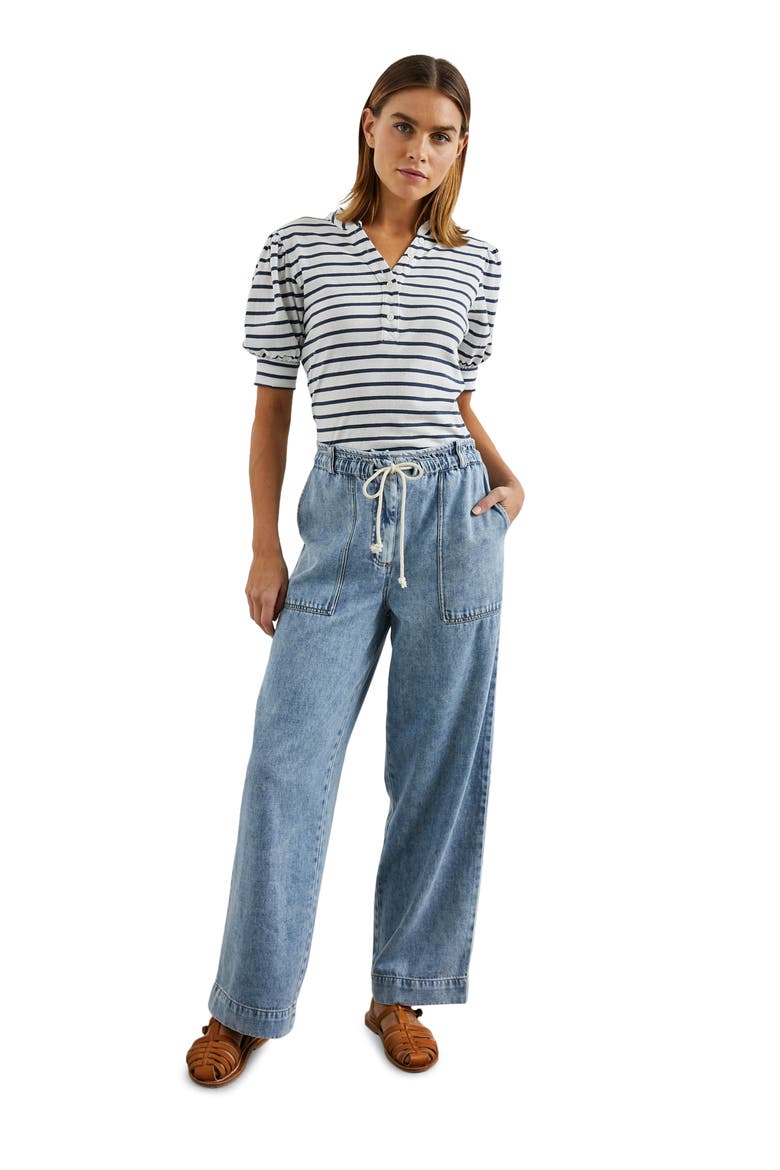 Ryan Wide Leg Drawstring Jeans, Alternate, color, FADED INDIGO