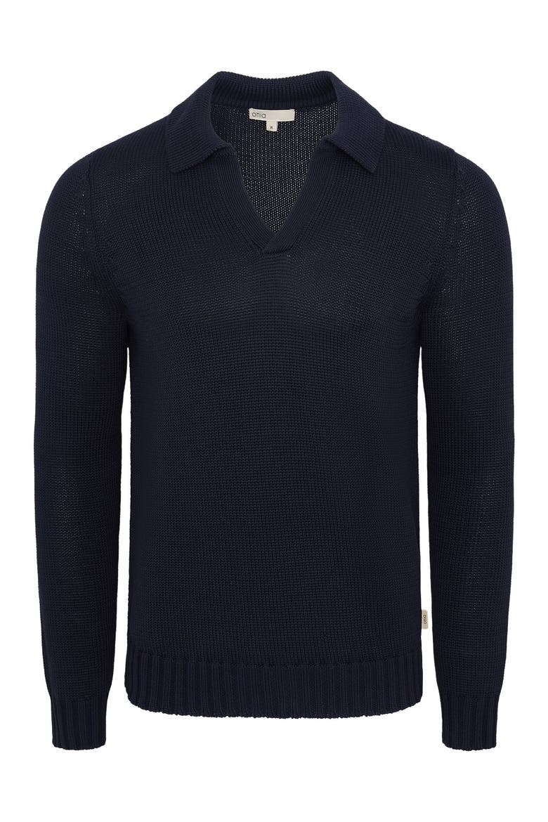 Ultra Soft Cotton Johnny Polo, Alternate, color, Midnight
