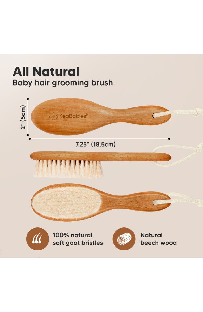 KeaBabies Baby Hair Brush, Alternate, color, Golden Oak