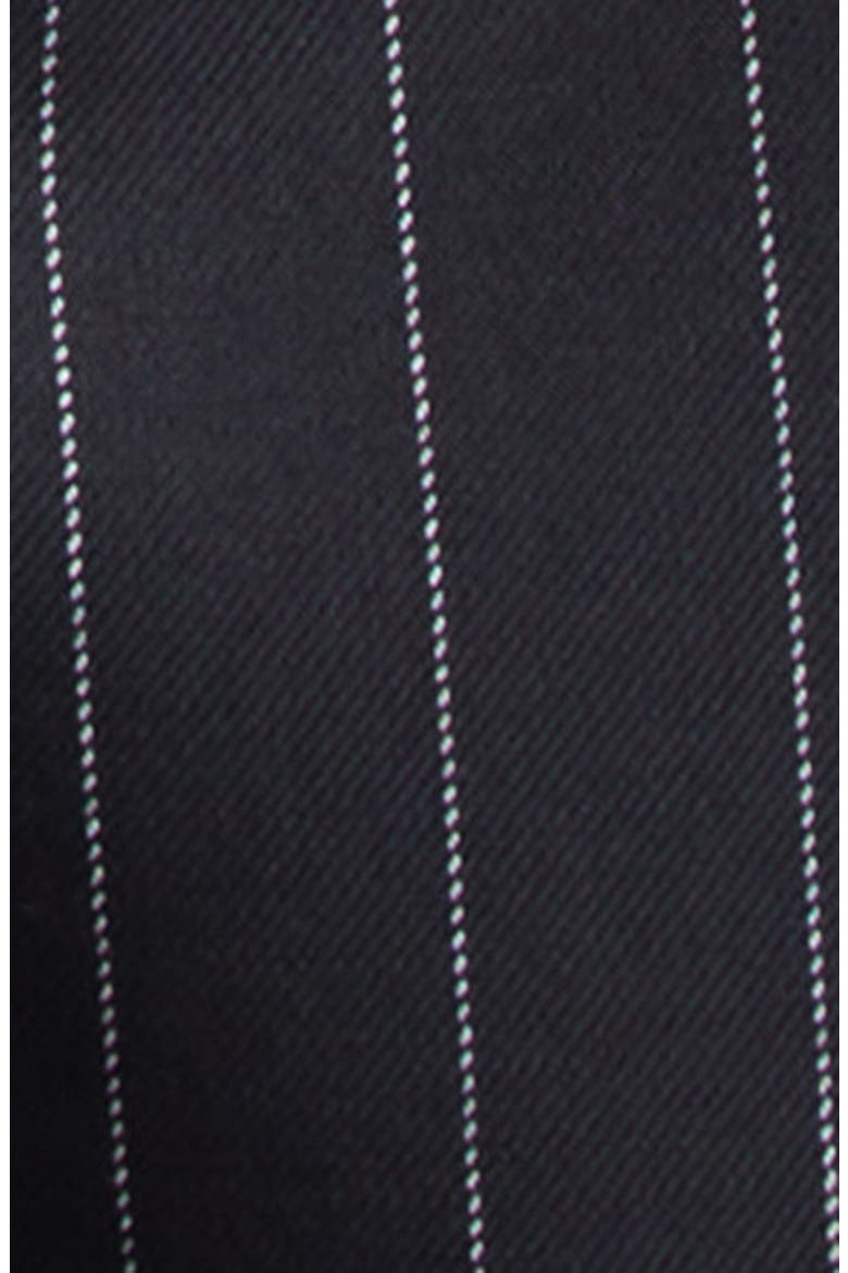 Pinstripe Stretch Technical Wool Blend Gabardine Flare Pants, Alternate, color, BLACK