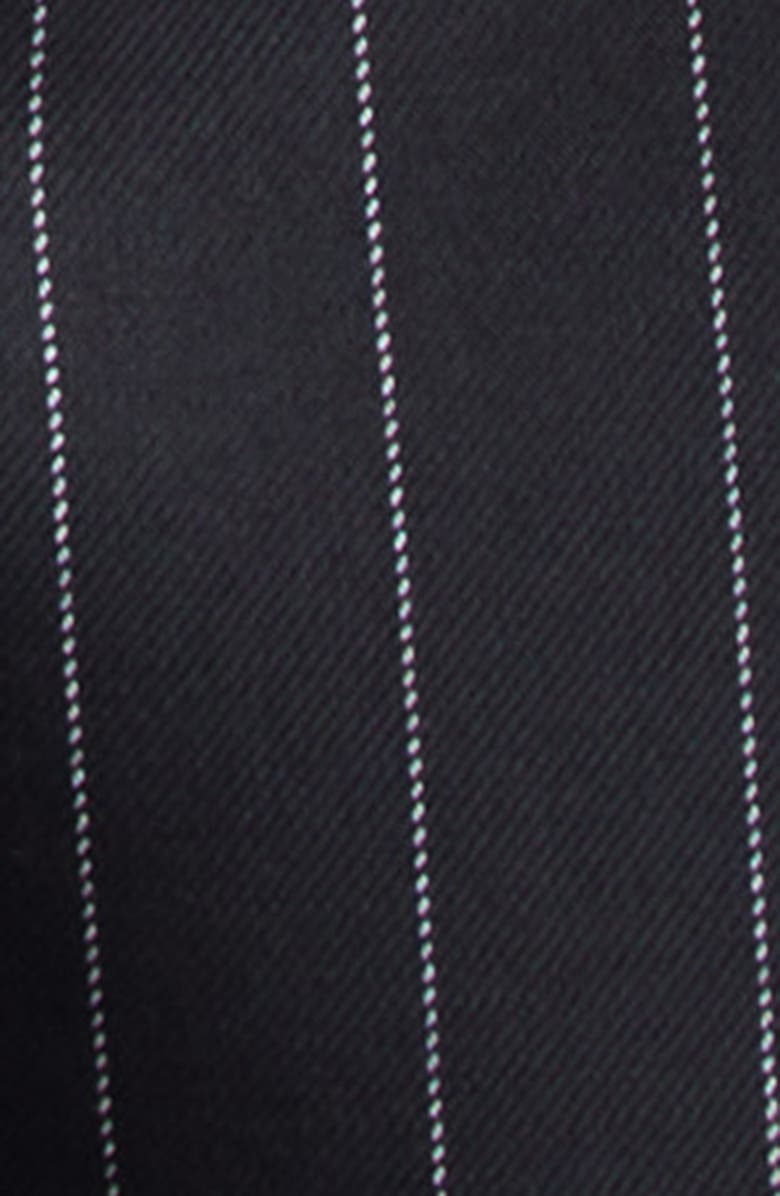 SPORTMAX Pinstripe Stretch Technical Wool Blend Gabardine Flare Pants, Alternate, color, Black