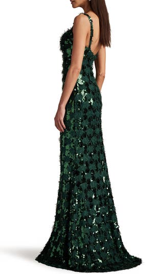 Sequin & Fringe Gown