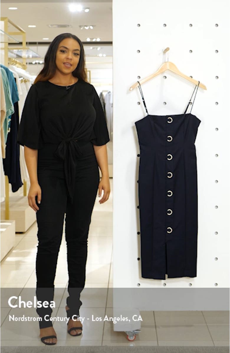 Rae Crescent Button Sleeveless Sheath Dress, sales video thumbnail