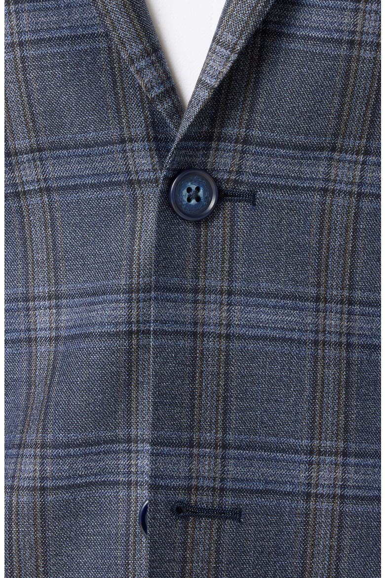 Lavelle Trim Fit Blue Plaid Wool Sport Coat, Alternate, color, NAVY MULTI WINDOWPANE